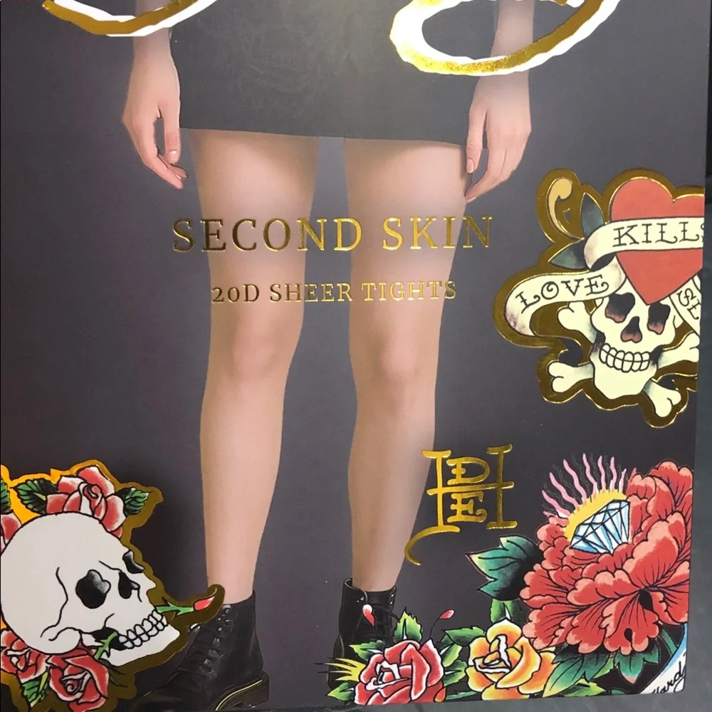 Ed Hardy second skin 20D sheer tights in Nude size M/L brand‎ new 2pairs